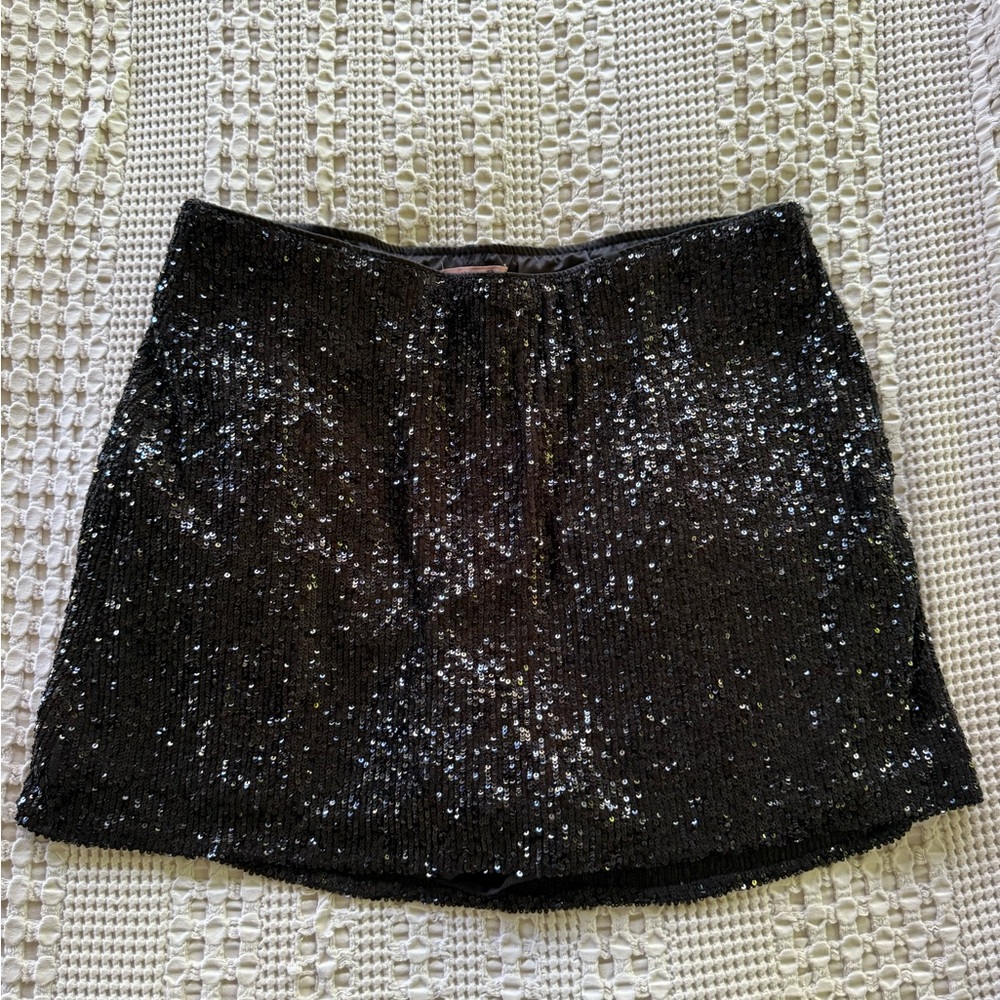 Show Me Your MuMu Sparkling Black Mini Skort